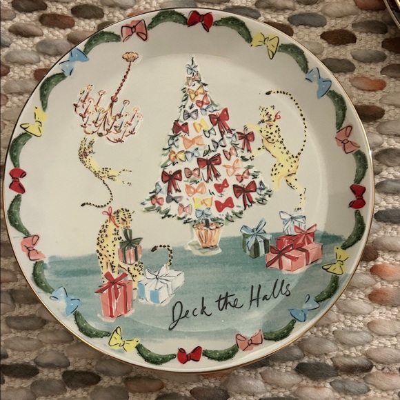Anthropologie Christmas Dessert Plates (8) - Picture 2 of 4